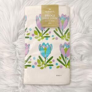 Vintage Hallmark Purple blue floral textured paper 44” square Bridge Table Cover